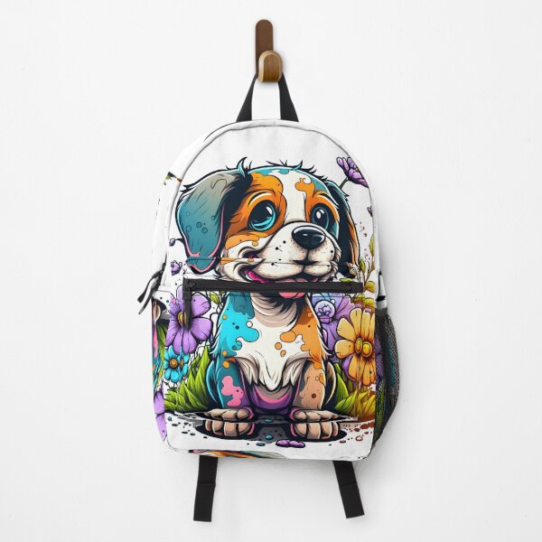Item preview, Cartoon flowers happy dog graffiti designed and sold by Lobory.
