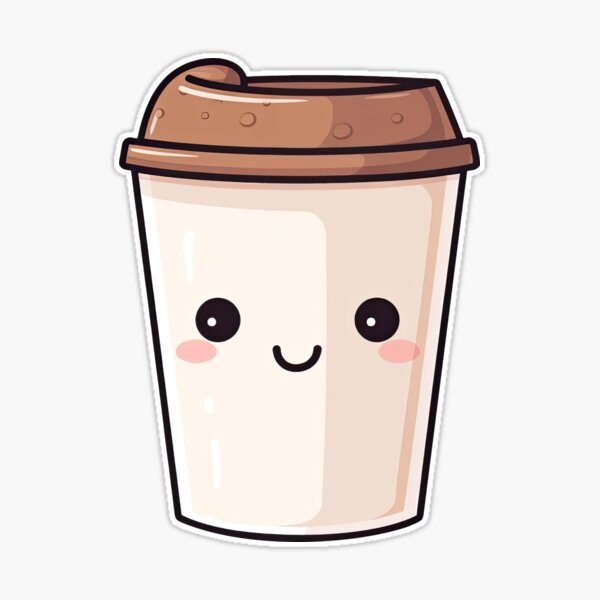 Kawaii Coffee Cup Design 3 Sticker for Sale by eyestetix