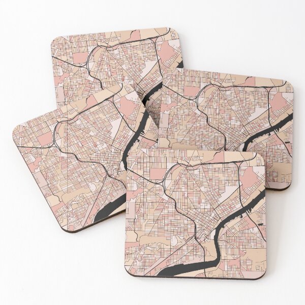 Item preview, Toledo Map Pattern in Soft Pink Pastels designed and sold by PatternMaps.