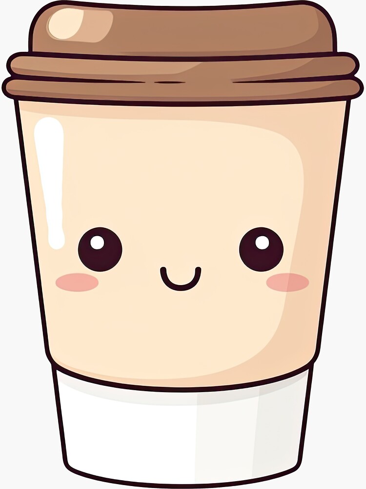 Kawaii Coffee Cup Design 2 Sticker for Sale by eyestetix