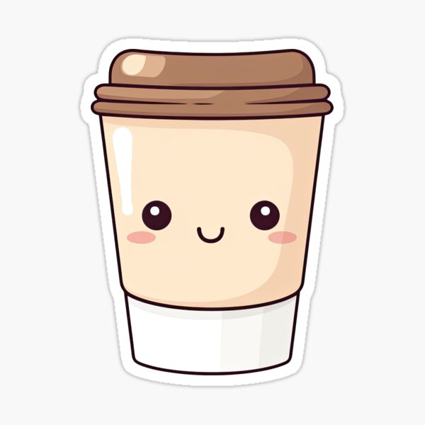 Kawaii Coffee Cup Design 3 Sticker for Sale by eyestetix