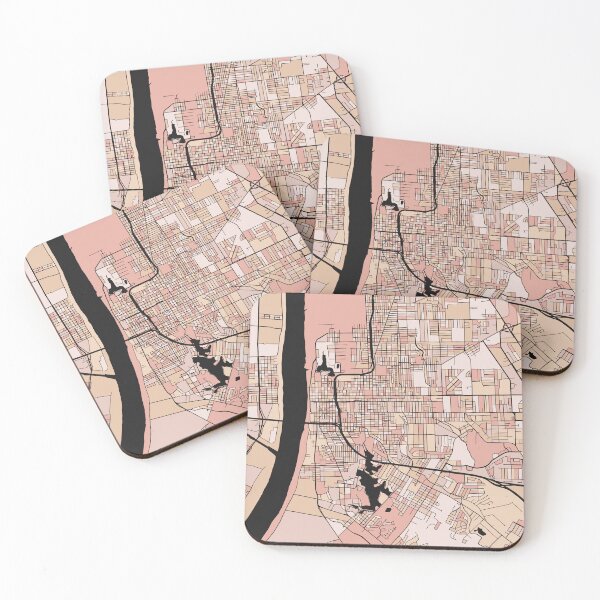 Item preview, Baton Rouge Map Pattern in Soft Pink Pastels designed and sold by PatternMaps.