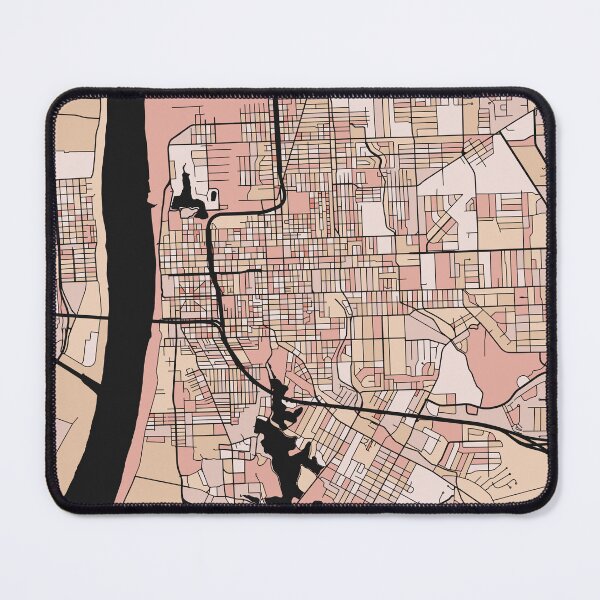 Item preview, Baton Rouge Map Pattern in Soft Pink Pastels designed and sold by PatternMaps.
