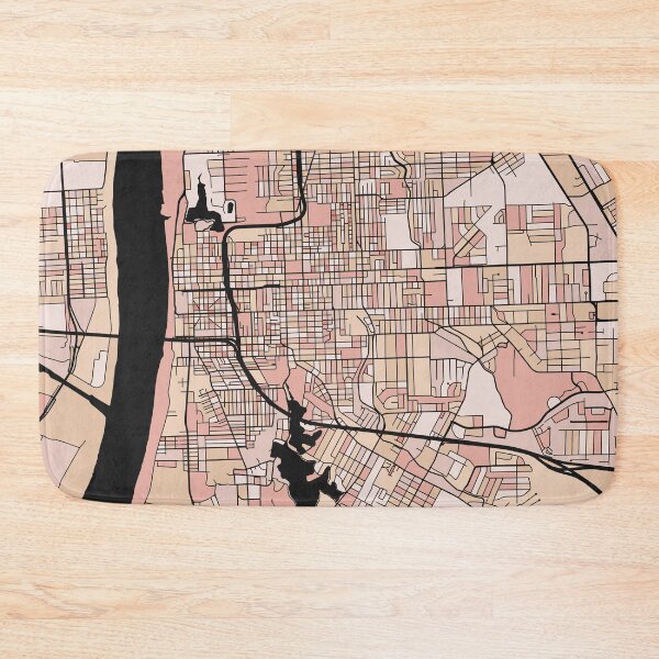 Item preview, Baton Rouge Map Pattern in Soft Pink Pastels designed and sold by PatternMaps.