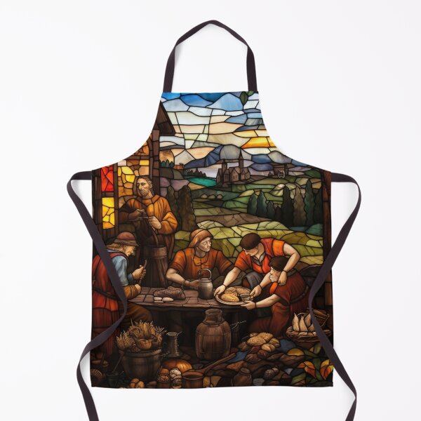Item preview, Medieval Villagers Stained Glass Mosaic  designed and sold by VisionDuke.