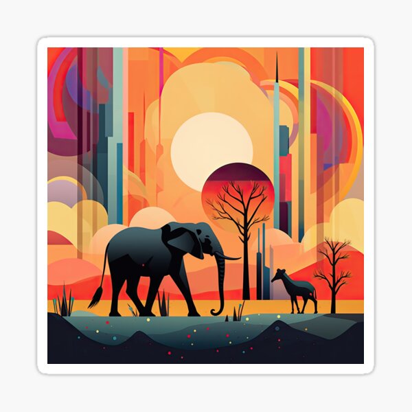 Item preview, African Savanna Bauhaus Design designed and sold by ArtificialGenes.