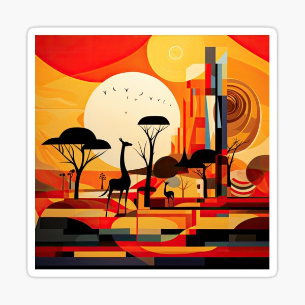 Item preview, African Savanna Bauhaus Design designed and sold by ArtificialGenes.