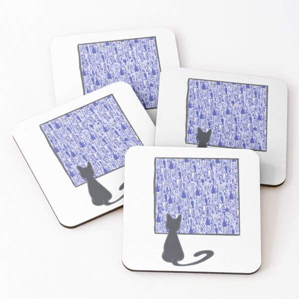 Item preview, Mr.Black cat and the school of blue fish designed and sold by Ashitaa.