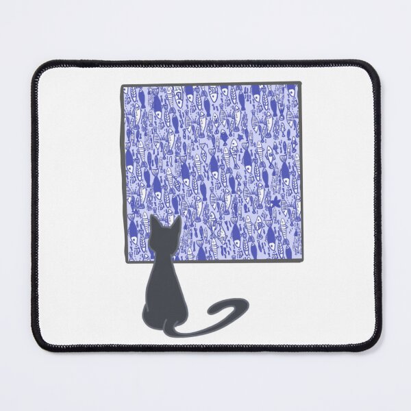 Item preview, Mr.Black cat and the school of blue fish designed and sold by Ashitaa.
