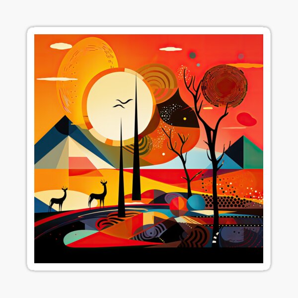 Item preview, African Savanna Bauhaus Design designed and sold by ArtificialGenes.