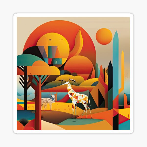Item preview, African Savanna Bauhaus Design designed and sold by ArtificialGenes.