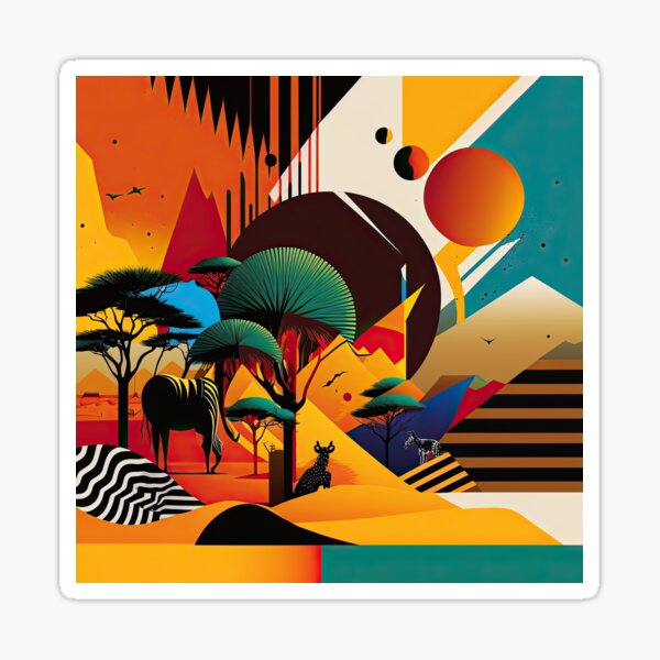 Item preview, African Savanna Bauhaus Design designed and sold by ArtificialGenes.