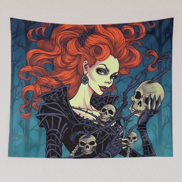 Item preview, Halloween Witch with Skulls designed and sold by Hibiskusmond.