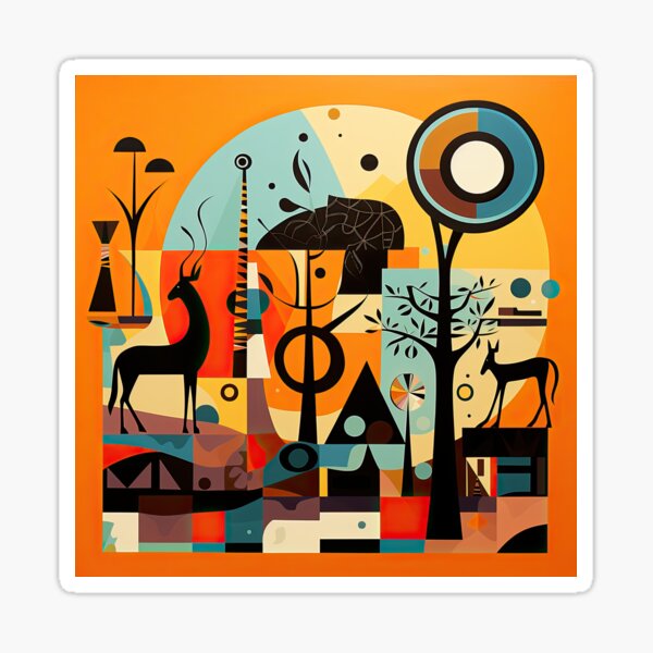 Item preview, African Savanna Bauhaus Design designed and sold by ArtificialGenes.
