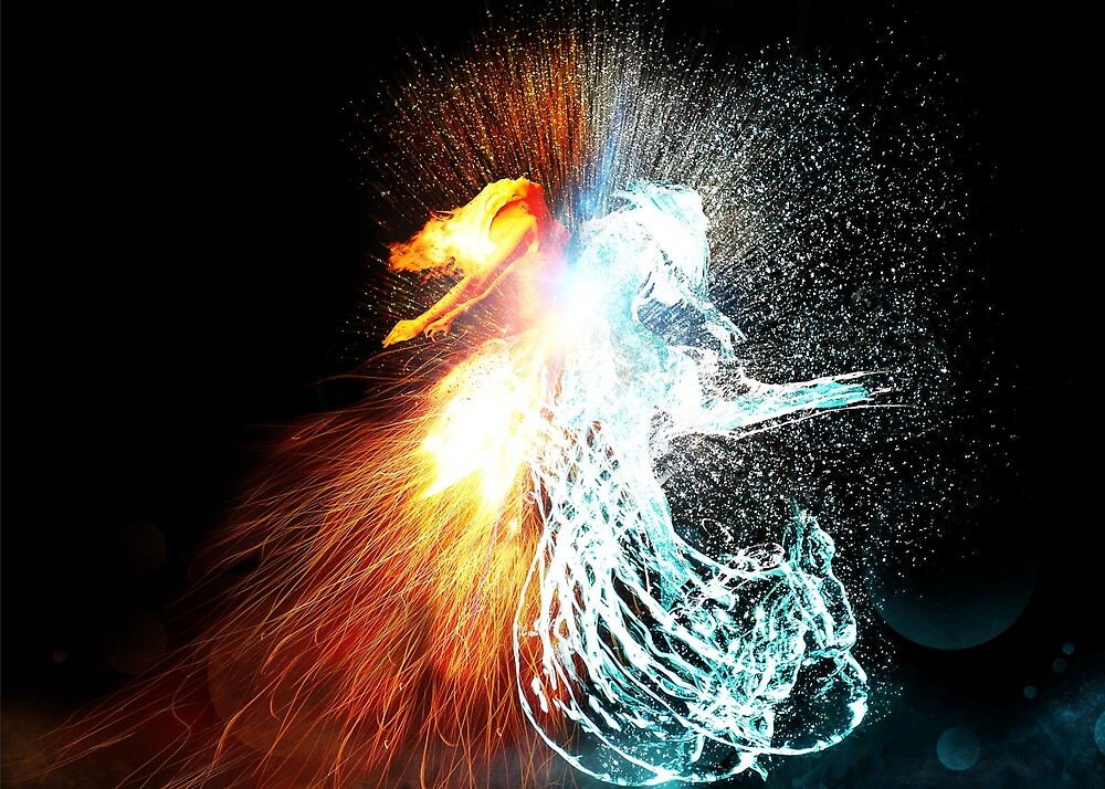 Fire Vs Water By Aiglez Redbubble