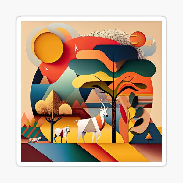 Item preview, African Savanna Bauhaus Design designed and sold by ArtificialGenes.