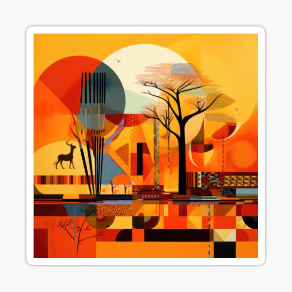 Item preview, African Savanna Bauhaus Design designed and sold by ArtificialGenes.