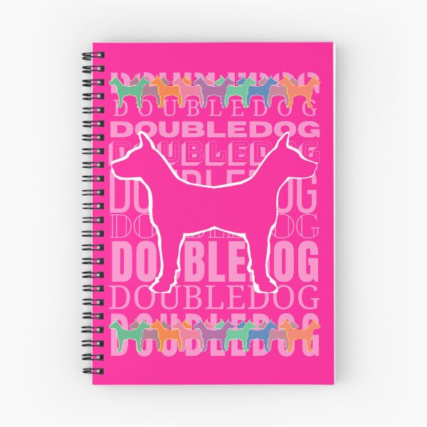 Item preview, Doubledog, dog silhouette on pink background designed and sold by SplashTastic.