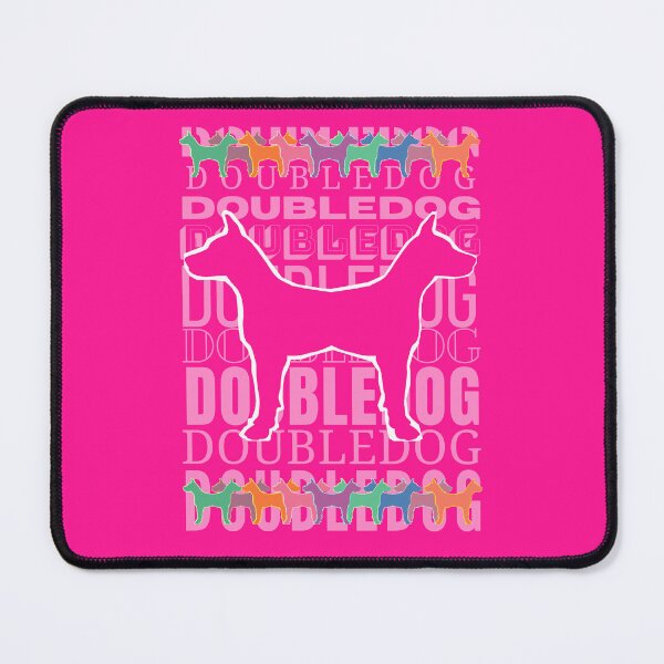Item preview, Doubledog, dog silhouette on pink background designed and sold by SplashTastic.
