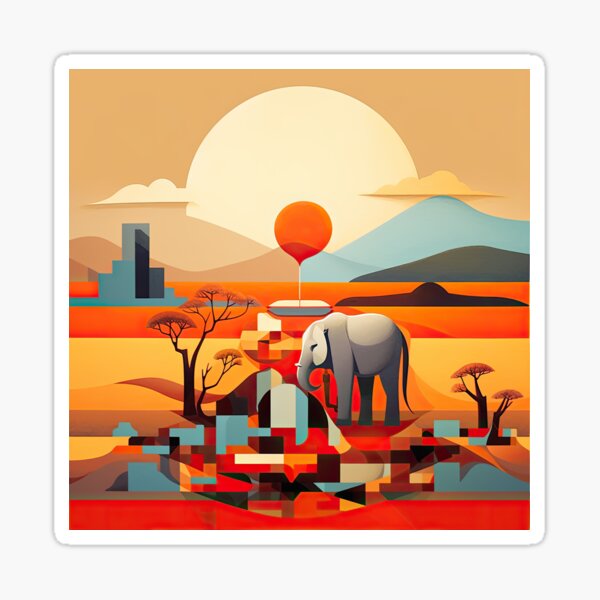 Item preview, African Savanna Bauhaus Design designed and sold by ArtificialGenes.