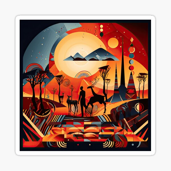 Item preview, African Savanna Bauhaus Design designed and sold by ArtificialGenes.