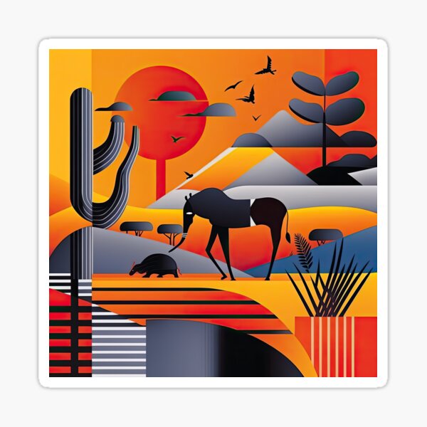 Item preview, African Savanna Bauhaus Design designed and sold by ArtificialGenes.