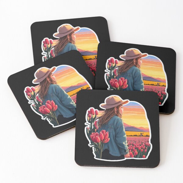 Item preview, Young Girl Watching Sunset over Tulip Field designed and sold by Ridiculam Toga.