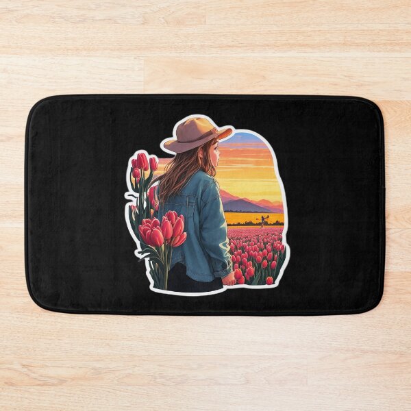 Item preview, Young Girl Watching Sunset over Tulip Field designed and sold by Ridiculam Toga.