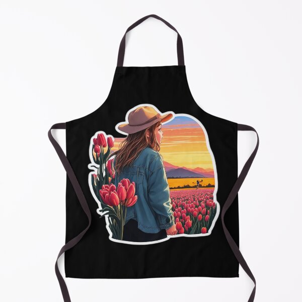 Item preview, Young Girl Watching Sunset over Tulip Field designed and sold by Ridiculam Toga.