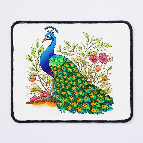 Artikelvorschau, wunderschöner Pfau mit schönen Blumen entworfen und verkauft von maii7879.