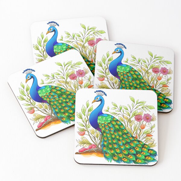 Artikelvorschau, wunderschöner Pfau mit schönen Blumen entworfen und verkauft von maii7879.