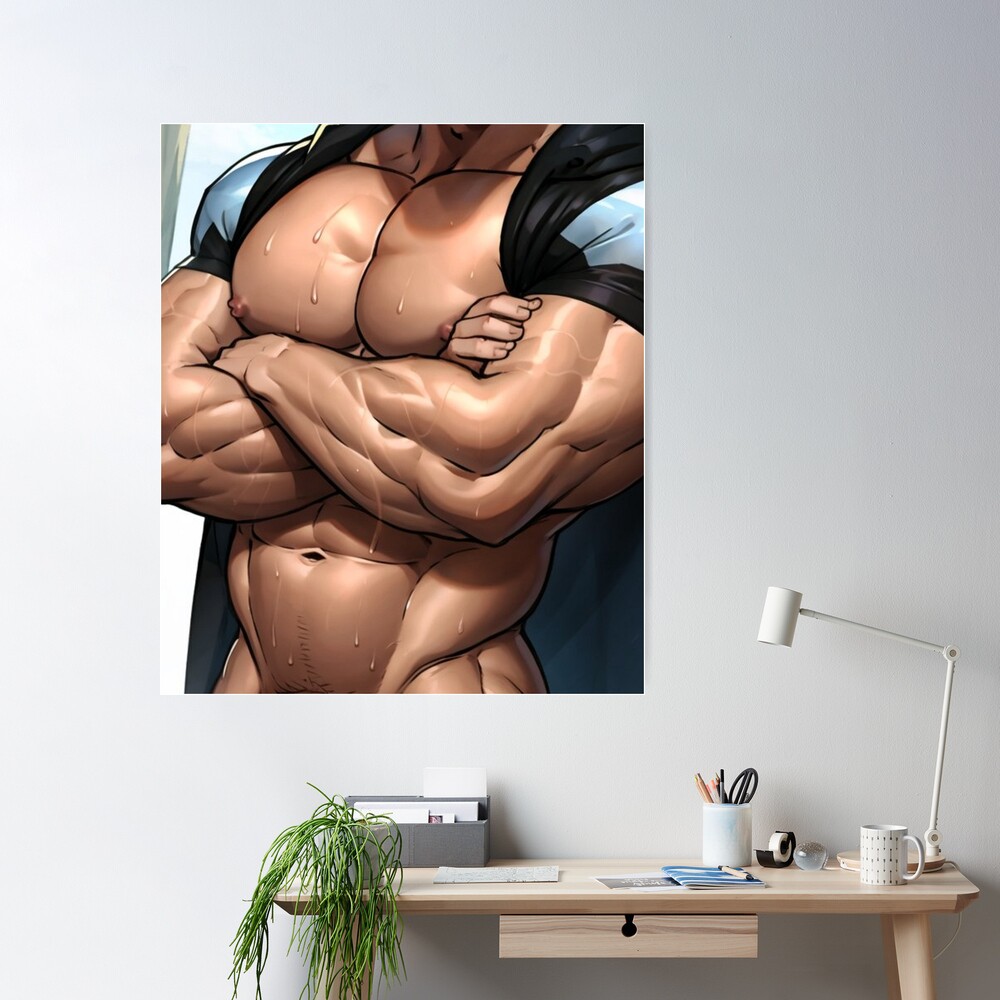 Muscular Anime Boy Poster for Sale by baraclub