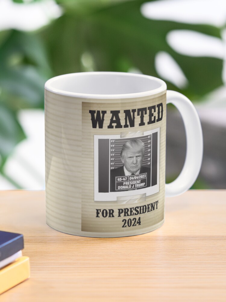 Trump Mug Shot Wanted for President Stainless Steel Travel Mug