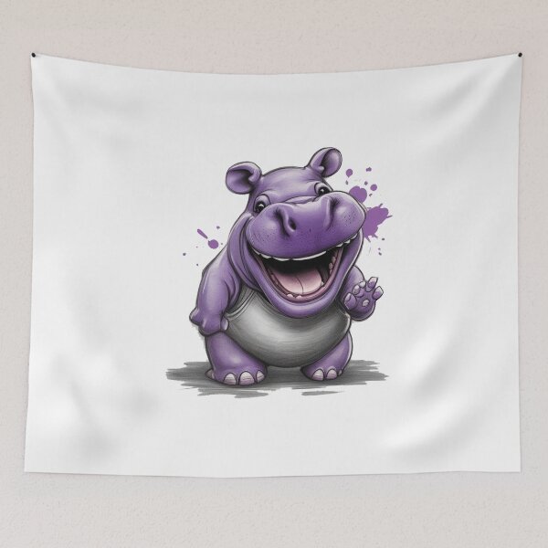 Item preview, Laughing purple hippo   designed and sold by Elegant Edge.