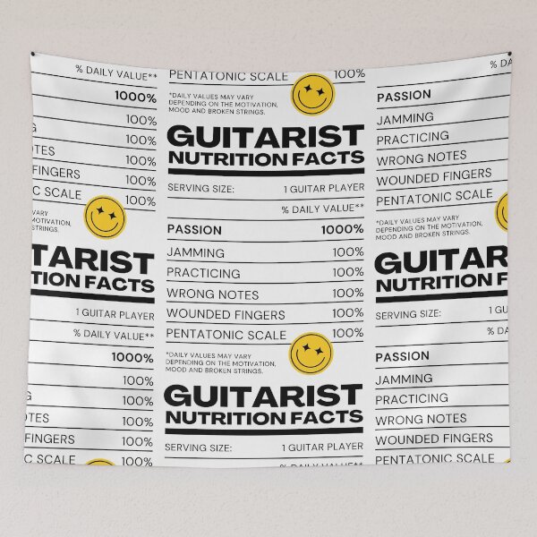 Item preview, Guitarist User Nutrition Facts - White Version - Musician Guitar Player Merchandise designed and sold by Millusti.