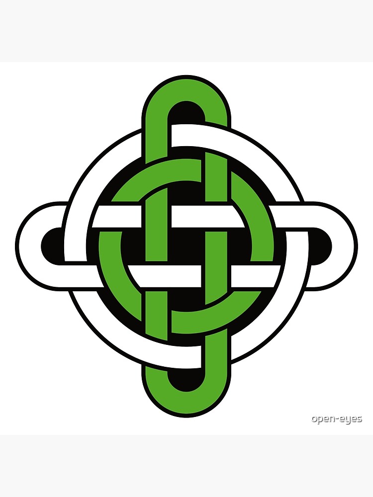 celtic knot green and white Art Board Print for Sale by open-eyes