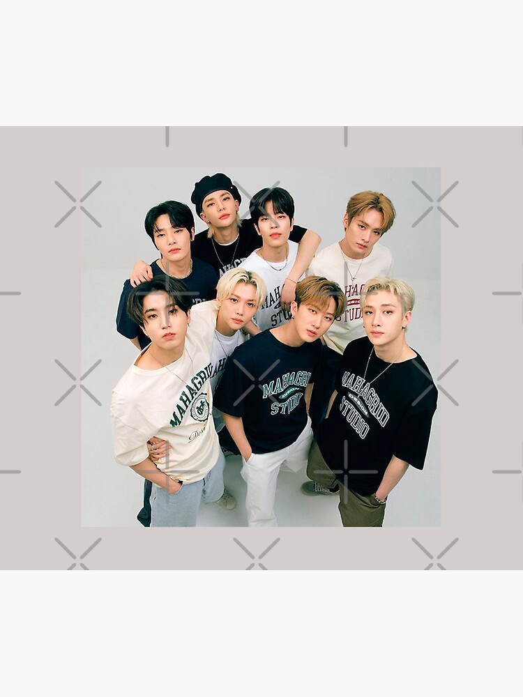 Stray Kids ot8 kpop boy group bang chan lee know changbin hyunjin han felix  seungmin jeongin Duvet Cover for Sale by Kpop-Noona