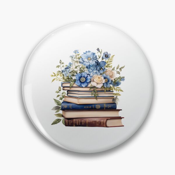 Item preview, k and blue floral bookstack designed and sold by Nice En.