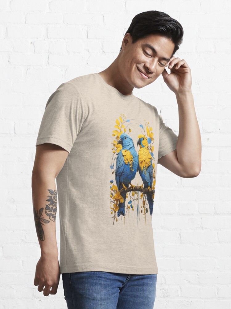 Thumbnail 3 of 7, Essential T-Shirt, Yellow blue cute birds designed and sold by Arextr.