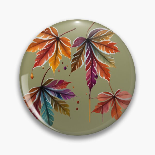 Item preview, Rustic Watercolour Chestnut Leaves on earhy green designed and sold by EmeraldeaDesign.