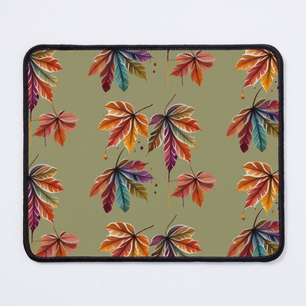 Item preview, Rustic Watercolour Chestnut Leaves on earhy green designed and sold by EmeraldeaDesign.
