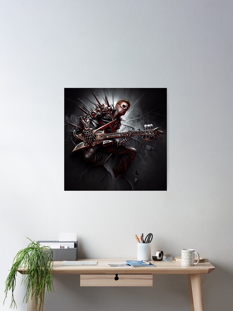 Thumbnail 1 of 3, Poster, heavy metal, guitarist designed and sold by KICIART.