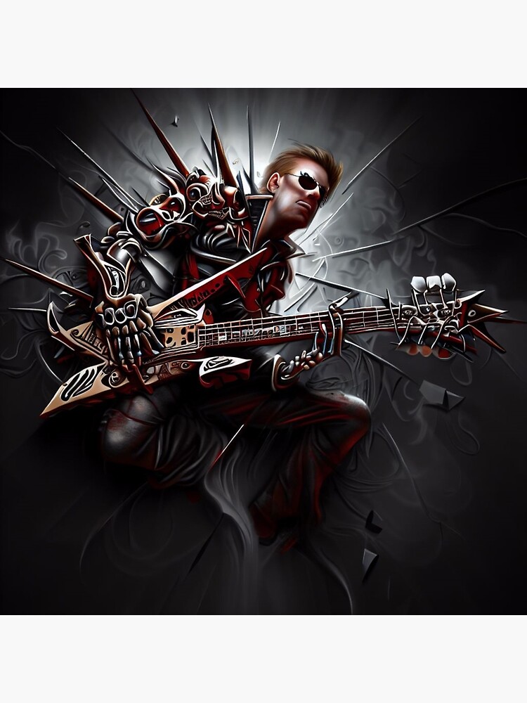 Artwork view, heavy metal, guitarist designed and sold by KICIART