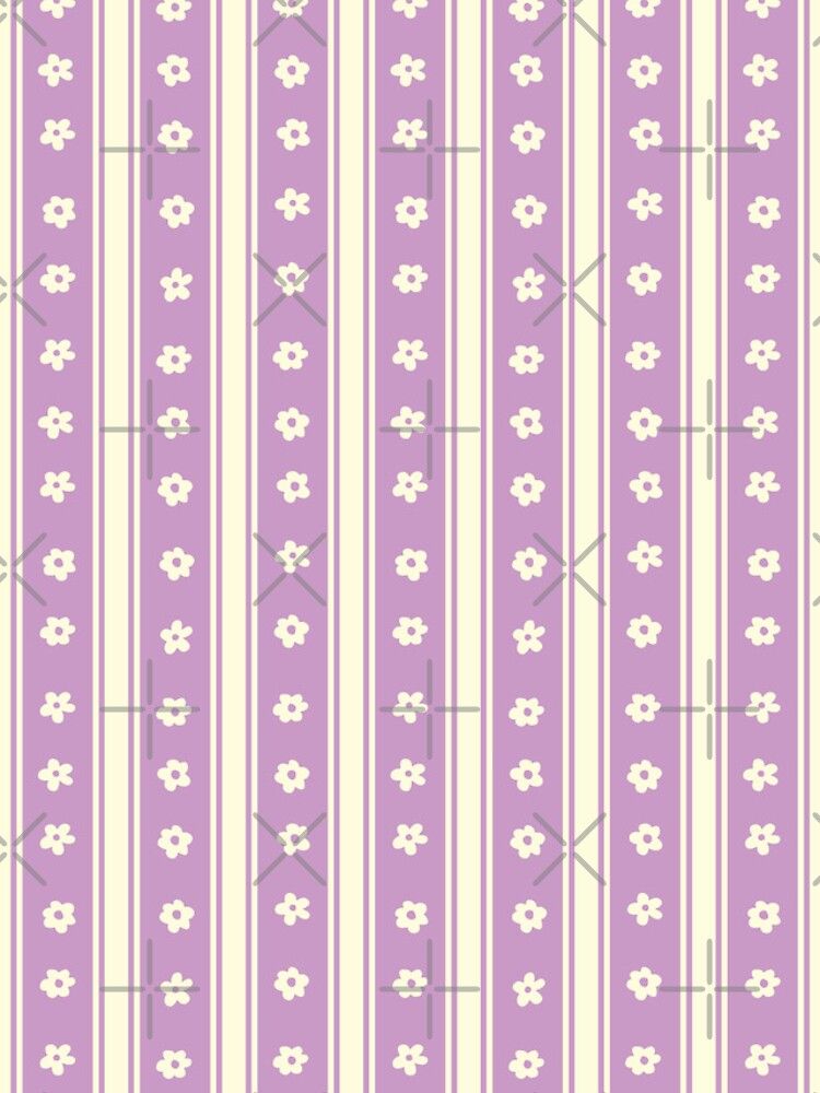 Thumbnail 4 of 4, iPhone Case, PASTEL PURPLE BOHO FLOWER STRIPES LILAC MAUVE designed and sold by blomastudios.