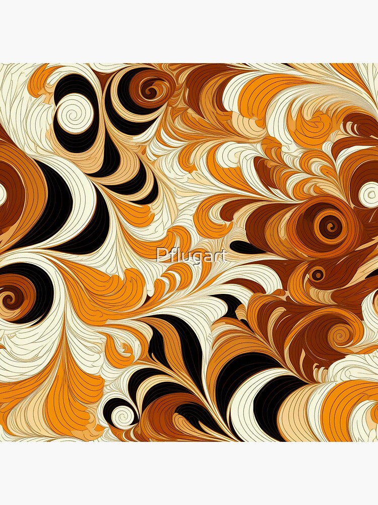Thumbnail 3 of 3, Sticker, Modern design reminiscent of elegant spirals and swirls designed and sold by Pflugart.