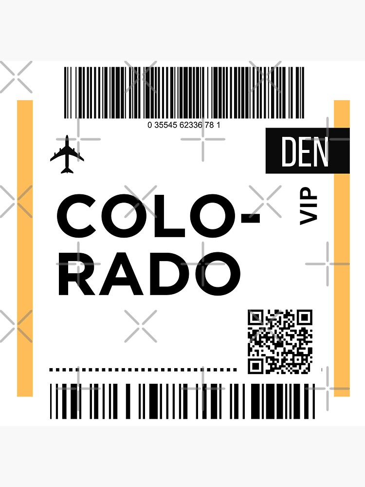 Thumbnail 3 of 3, Sticker, Colorado Mini Airplane Boarding Pass designed and sold by RoamInk.