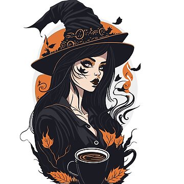 Artwork thumbnail, Halloween Coffee lover Witch by LuvleighArt