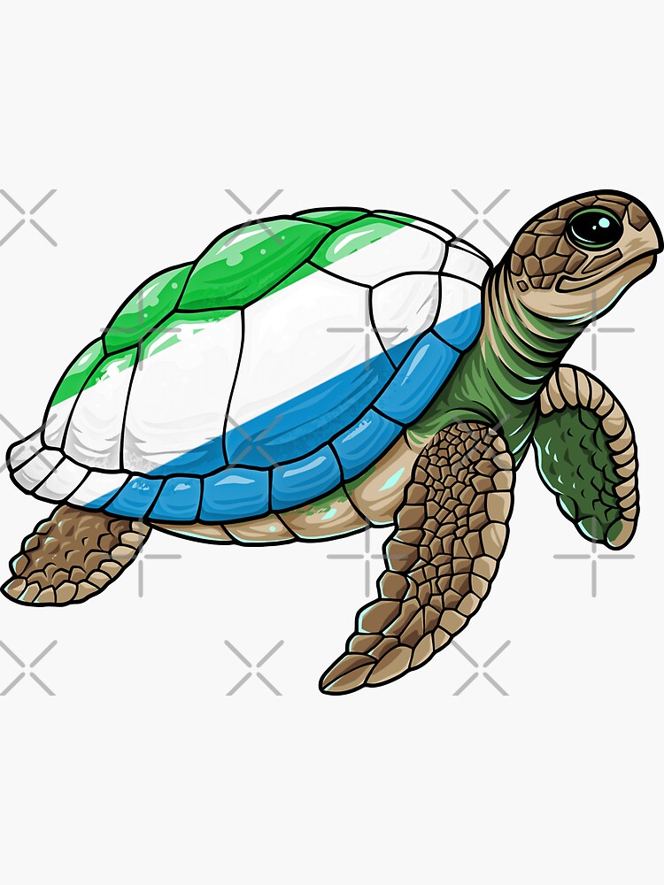 Thumbnail 3 of 3, Sticker, Sierra leone Turtle , Sierra leone gift, Sierra leone womens, Sierra leone mens, funny Sierra leone gifts, Sierra leone roots, Sierra leone flag, Sierra leone proud designed and sold by Kyle-H.