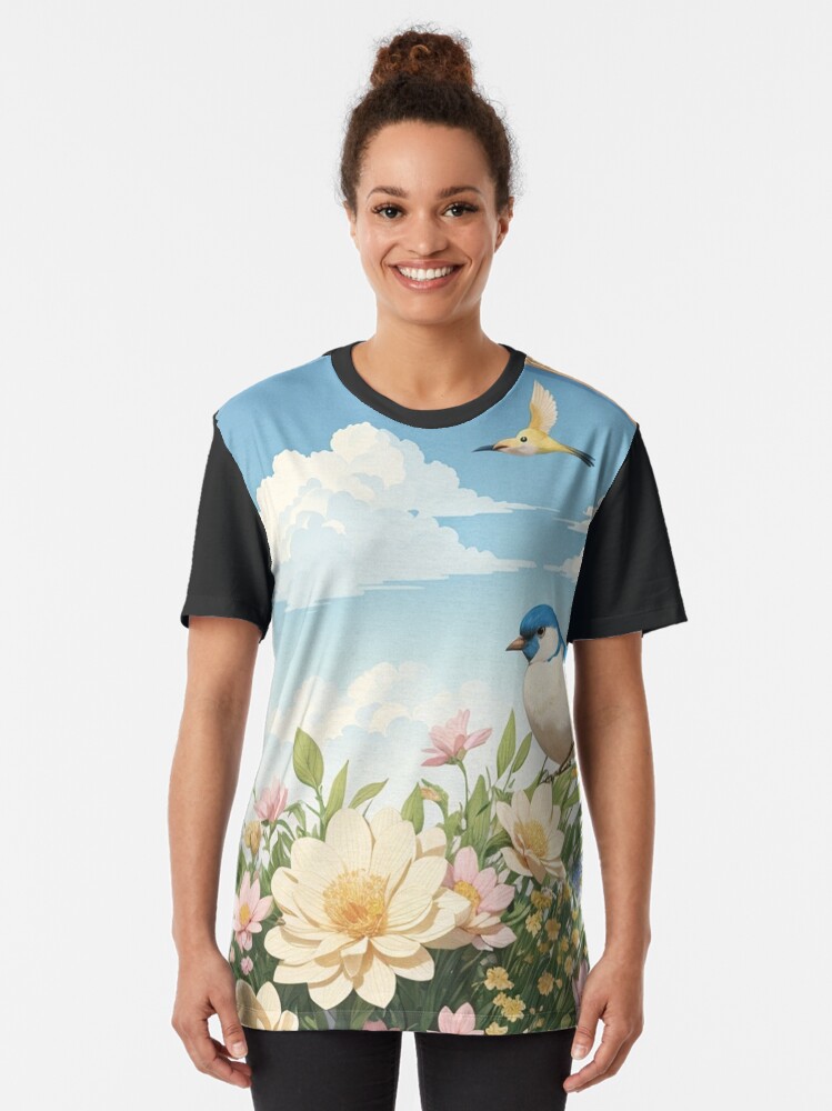 Thumbnail 2 of 5, Graphic T-Shirt, Flower 16 designed and sold by ThanaDesign.