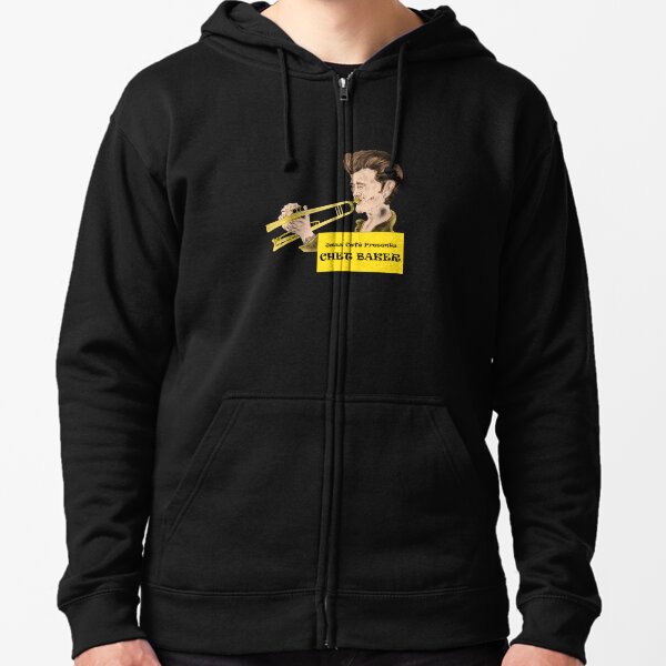 Tribute to Chet Baker - III” graphic tee, pullover hoodie, tank, onesie,  and pullover crewneck by BlackLineWhite Art.